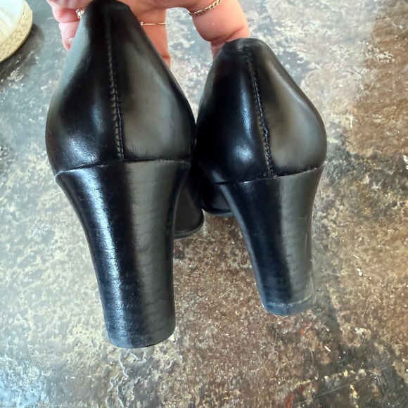 Franco Sarto Nolan Loafer Block Heel Leather Pumps Womens 9.5 Classic Office - Picture 4 of 9